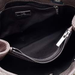 Pre Owned Carolina Herrera Metallic Rose Gold Micro Quilted Leather Chain Tote