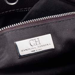 Pre Owned Carolina Herrera Metallic Rose Gold Micro Quilted Leather Chain Tote