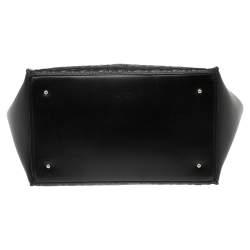 Pre Owned Carolina Herrera Black Monogram Embossed Leather Vendome Tote