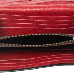 Pre Owned Carolina Herrera Black Monogram Embossed Leather Flap Continental Wallet