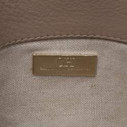 Pre Owned Carolina Herrera Black Leather Logo Metal Flap Clutch