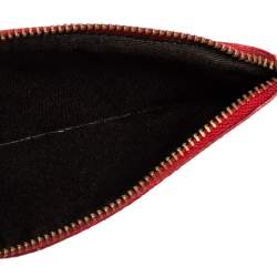 Pre Owned Carolina Herrera Beige/Red Monogram Coated Canvas and Leather Continental Wallet