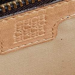 Pre Owned Carolina Herrera Blue Monogram Embossed Leather Zip Around Wallet