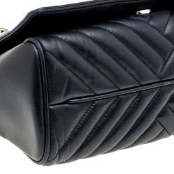 Pre Owned Carolina Herrera Black Quilted Leather Flap Chain Shoulder Bag