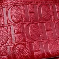 Pre Owned Carolina Herrera Red Leather Minuetto Flap Top Handle Bag