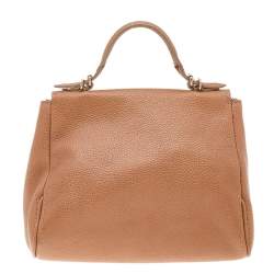 Pre Owned حقيبة كارولينا هيريرا مينوتو جلد بني بيد علوية