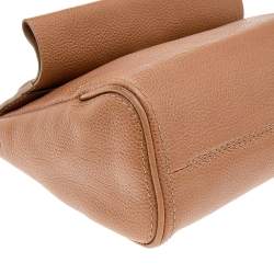 Pre Owned حقيبة كارولينا هيريرا مينوتو جلد بني بيد علوية