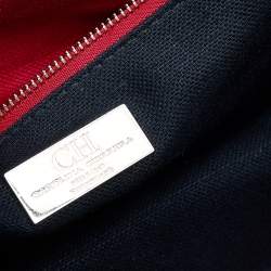 Pre Owned Carolina Herrera Black Quilted Textured Leather Flap Shoulder Bag