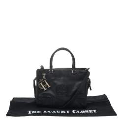 Pre Owned Carolina Herrera Black Leather CHCH Logo Tote