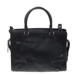 Pre Owned Carolina Herrera Black Leather CHCH Logo Tote