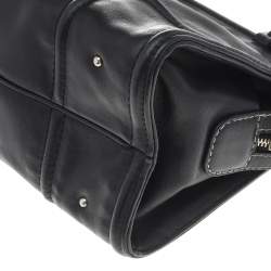 Pre Owned Carolina Herrera Black Leather CHCH Logo Tote