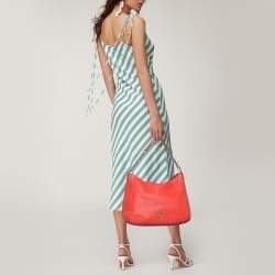 Carolina Herrera Orange Leather Chain Hobo