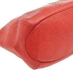 Carolina Herrera Orange Leather Chain Hobo