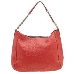 Carolina Herrera Orange Leather Chain Hobo