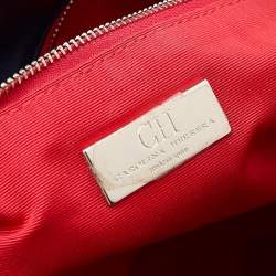 Pre Owned Carolina Herrera Navy Blue Quilted Leather Flap Chain Shoulder Bag