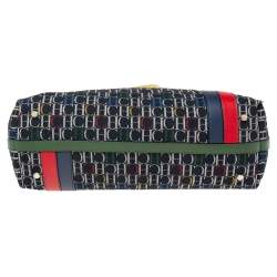 Pre Owned Carolina Herrera Multicolor Monogram Canvas And Leather Shopper Tote