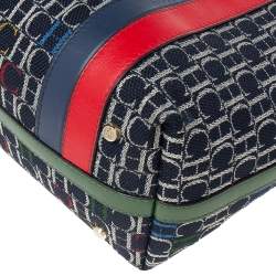 Pre Owned Carolina Herrera Multicolor Monogram Canvas And Leather Shopper Tote
