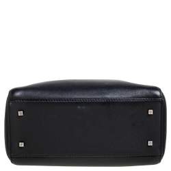 Pre Owned Carolina Herrera Black Leather Charm Tote