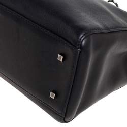 Pre Owned Carolina Herrera Black Leather Charm Tote