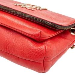 Pre Owned Carolina Herrera Orange Leather Shoulder Bag