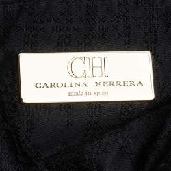 Pre Owned Carolina Herrera Black Leather Chain Flap Shoulder Bag