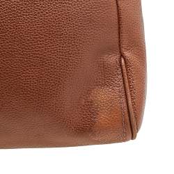 Carolina Herrera Brown Leather Minuetto Top Handle Bag