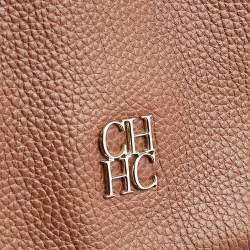 Carolina Herrera Brown Leather Minuetto Top Handle Bag