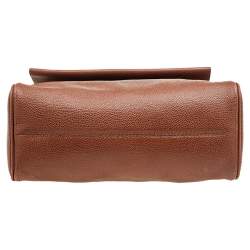 Carolina Herrera Brown Leather Minuetto Top Handle Bag