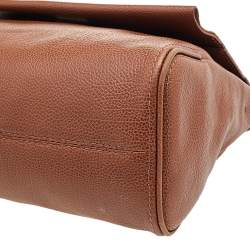 Carolina Herrera Brown Leather Minuetto Top Handle Bag