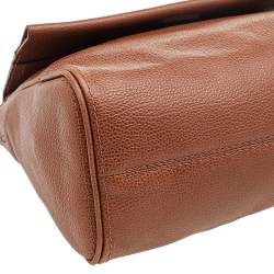 Carolina Herrera Brown Leather Minuetto Top Handle Bag