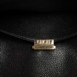 Pre Owned حقيبة كارولينا هيريرا مينويتو قلاب يد علوية جلد أسود 