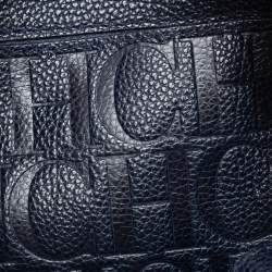 مملوكة مسبقًا حقيبة كارولينا هيريرا مينويتو جلد أزرق كحلي بقلاب ويد علوية 