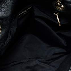 Pre Owned Carolina Herrera Black Monogram Embossed Leather Audrey Bow Flap Shoulder Bag