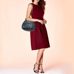 Carolina Herrera Blue Quilted Leather Bucket Bag