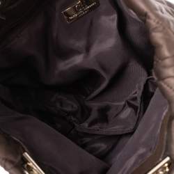 Pre Owned Carolina Herrera Brown Quilted Nylon Chain Tote