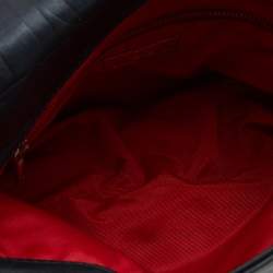 Pre Owned Carolina Herrera Black Leather Flap Crossbody Bag