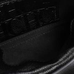 Pre Owned Carolina Herrera Black Leather Flap Chain Shoulder Bag