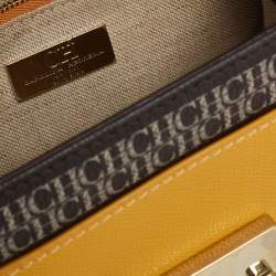 Pre Owned CH Carolina Herrera Multicolor Monogram Coated Canvas and Leather Top Handle Bag