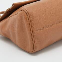 Pre Owned CH Carolina Herrera Brown Leather Minuetto Top Handle Bag