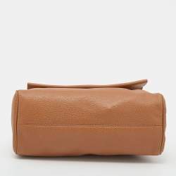 Pre Owned CH Carolina Herrera Brown Leather Minuetto Top Handle Bag