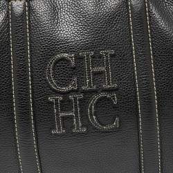 Carolina Herrera Black Leather Large Matteo Tote