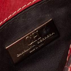 Pre Owned Carolina Herrera Red Leather Flap Shoulder Bag