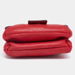 Pre Owned Carolina Herrera Red Leather Flap Shoulder Bag