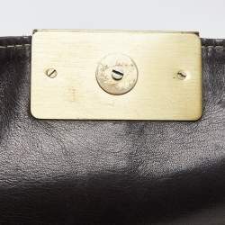 Pre Owned Carolina Herrera Brown/Beige Monogram Canvas and Leather Shoulder Bag