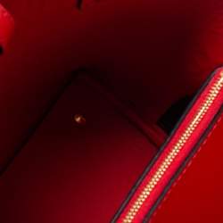 Pre Owned Carolina Herrera Black Monogram Embossed Leather Small Matryoshka Locked Tote