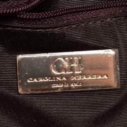 Pre Owned Carolina Herrera Fuchsia Monogram Leather Audrey Shoulder Bag