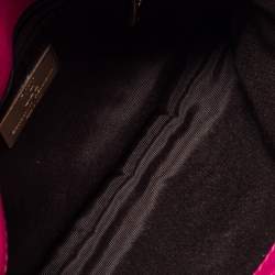 Pre Owned Carolina Herrera Fuchsia Monogram Leather Audrey Shoulder Bag