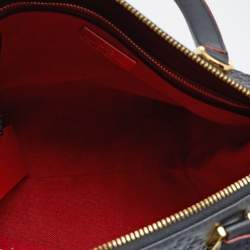 Pre Owned CH Carolina Herrera Black Embossed Leather Duchess Tote