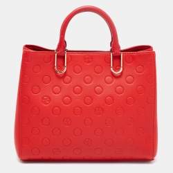 Pre Owned CH Carolina Herrera Red Leather Tote