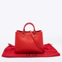 Pre Owned CH Carolina Herrera Red Leather Tote